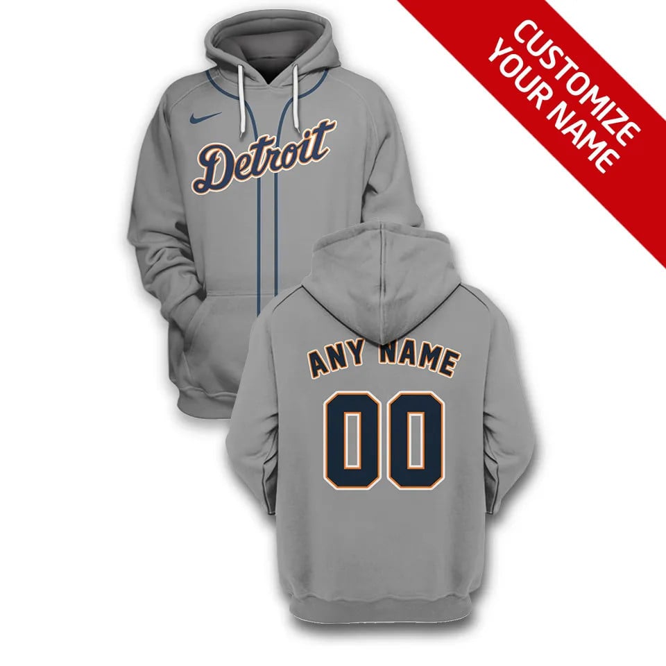 Detroit Tigers Custom Name Number Jersey Hoodie