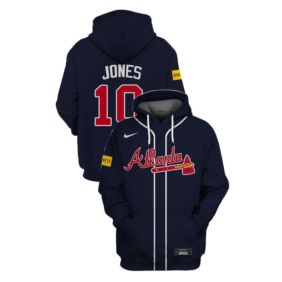 Atlanta Braves Custom Name Number Jersey Hoodie