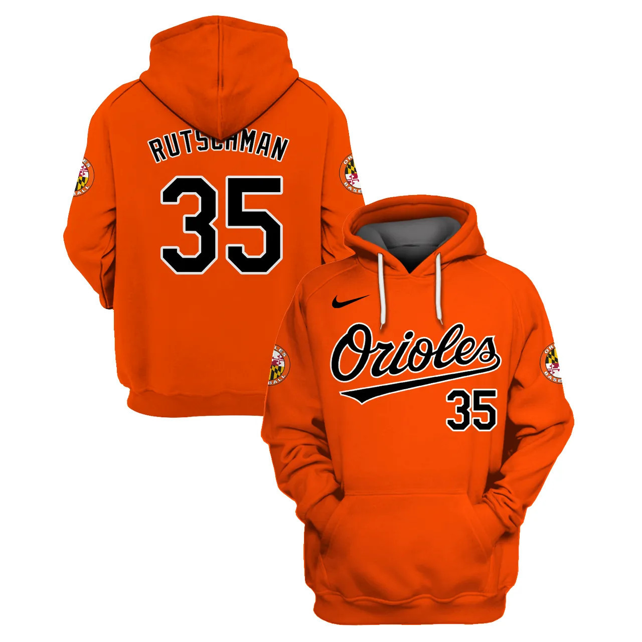 Baltimore Orioles Custom Name Number Jersey Hoodie