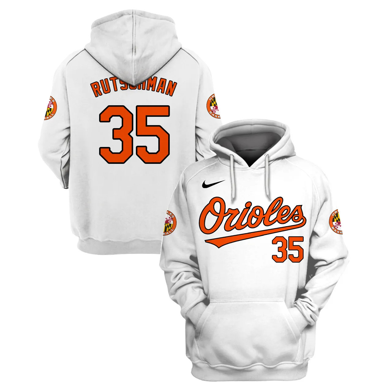 Baltimore Orioles Custom Name Number Jersey Hoodie