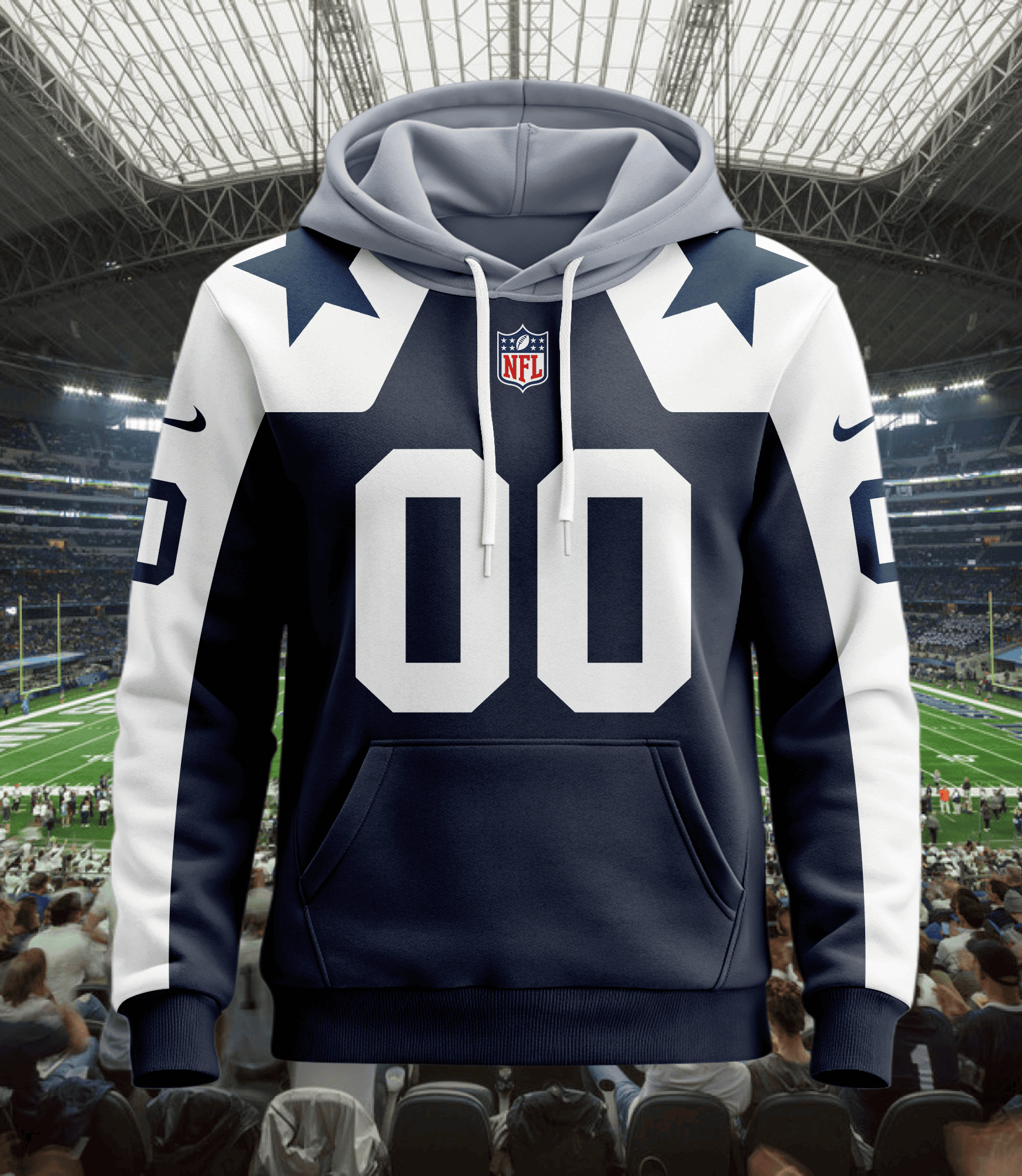 Dallas Cowboys Custom Jersey Hoodie For Men