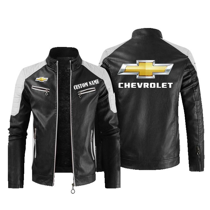 Chevrolet 1 Leather Biker Jacket