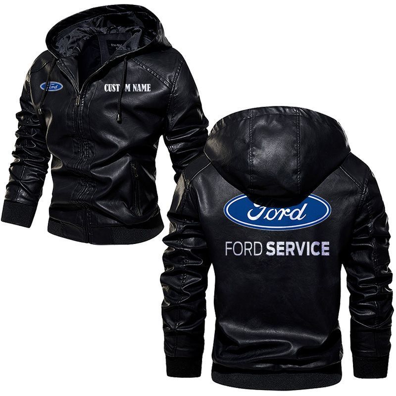 Ford Leather Hoodie Jacket