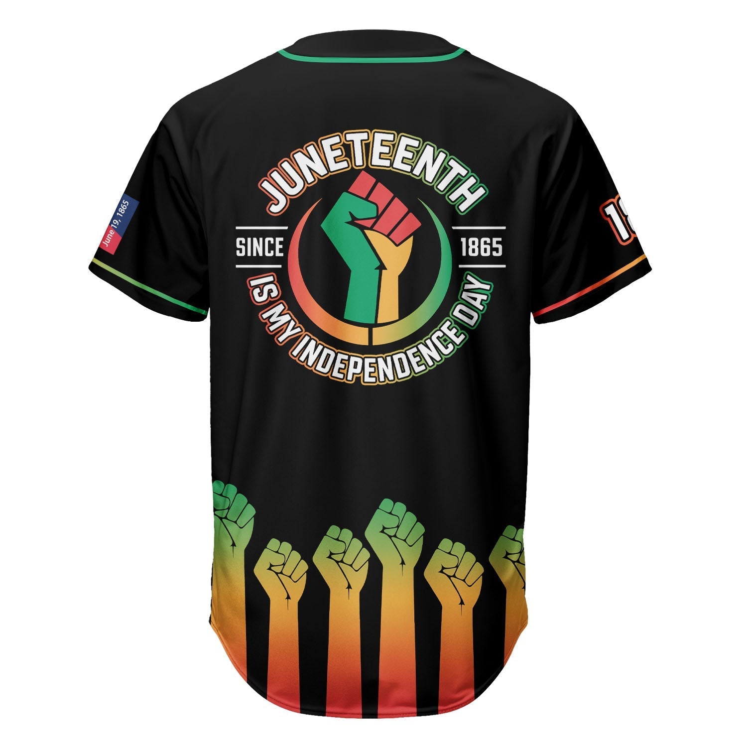 Juneteenth Is My Independence Day - African American Baseball Jersey - Image 3