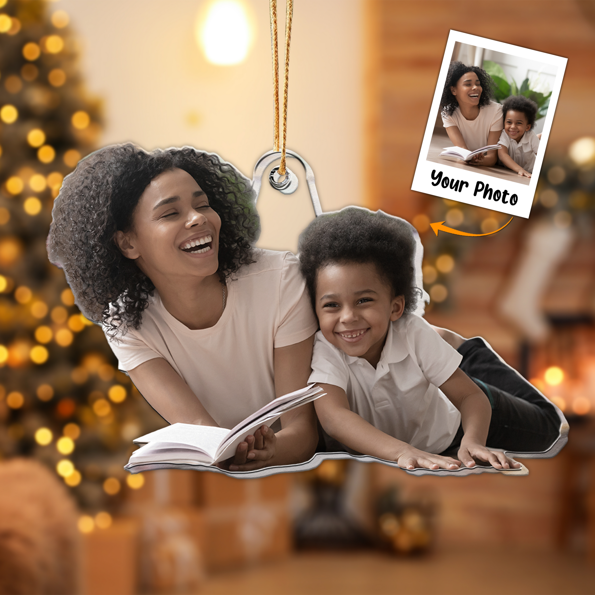 Custom Photo Funny Face Christmas Personalized Acrylic Photo Ornament