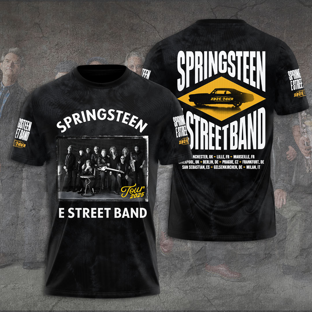 Bruce Springsteen X The E Street Band 2025 Tour 3D Shirt Black
