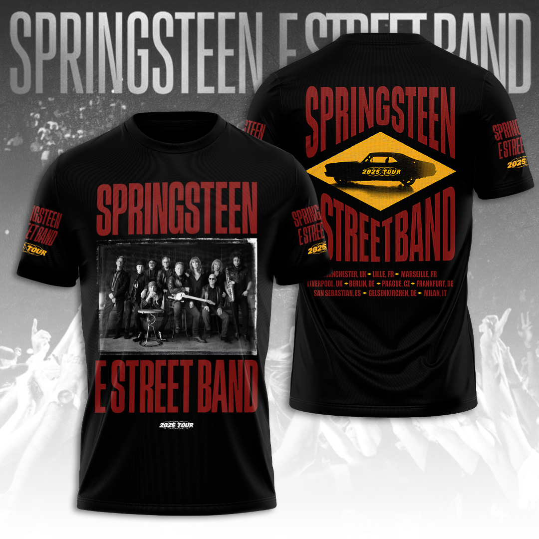 Bruce Springsteen X The E Street Band 2025 Tour 3D Shirt Black 