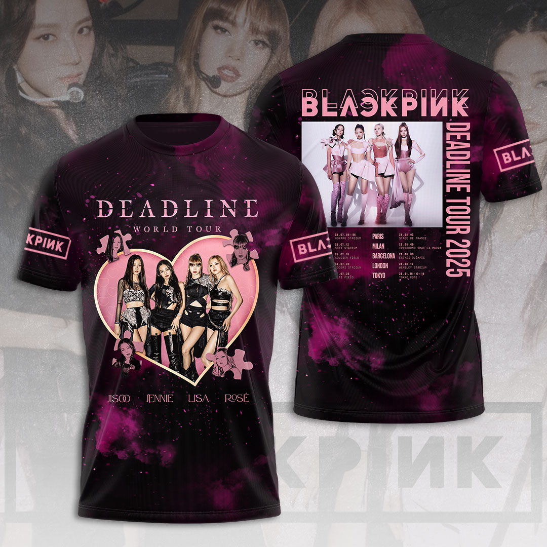 Blackpink Deadline Tour Poster Tee Signature Stage Pose Edition