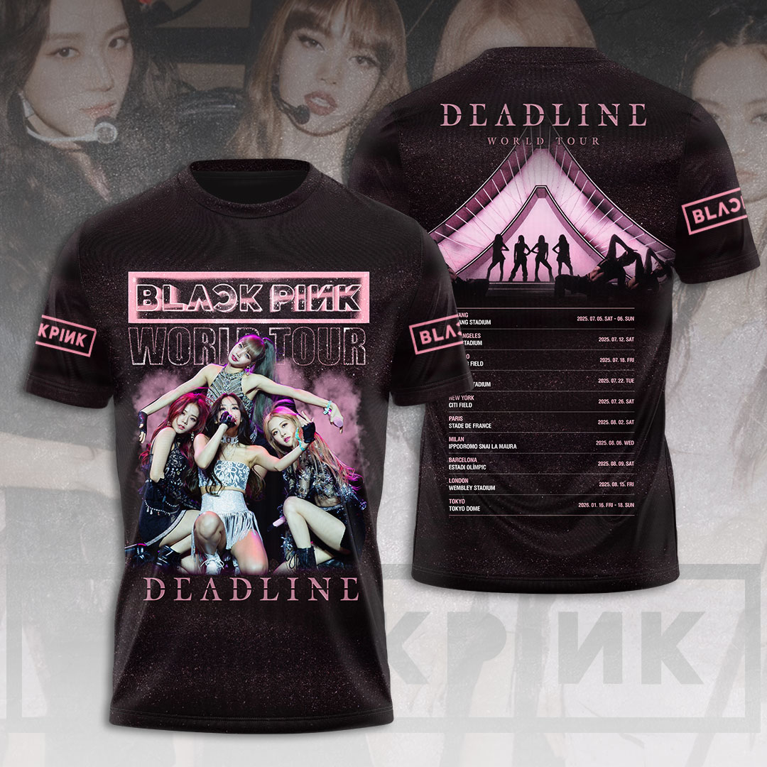 Blackpink World Tour 2025 Tee Monochrome Iconic Photo Collage