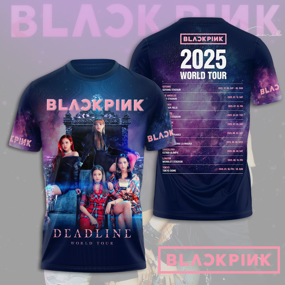 Blackpink 2025 World Tour Tee Purple Rose Studio Concept Edition