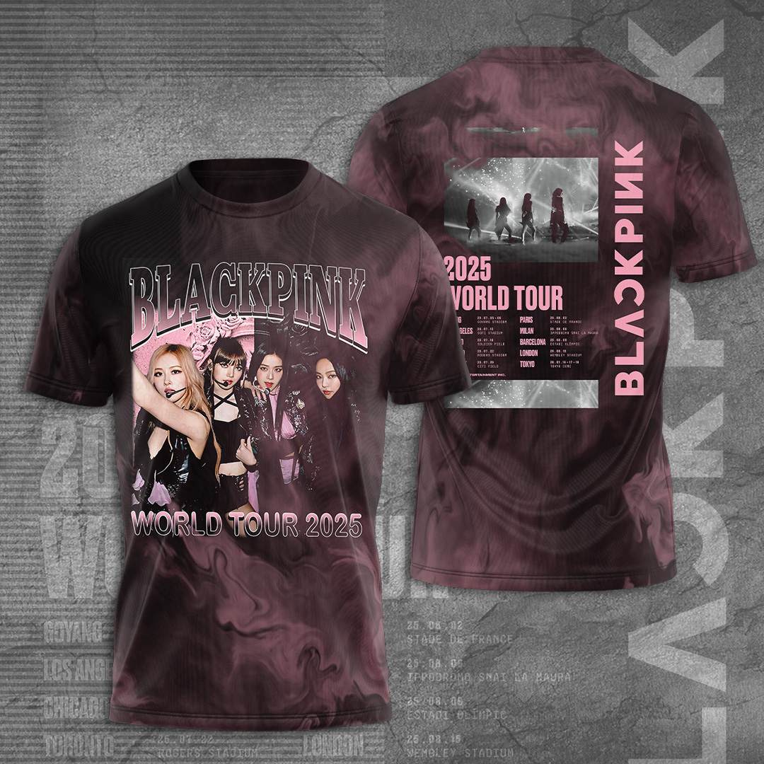 Blackpink World Tour 2025 Tee Vintage Pink Smoke Edition