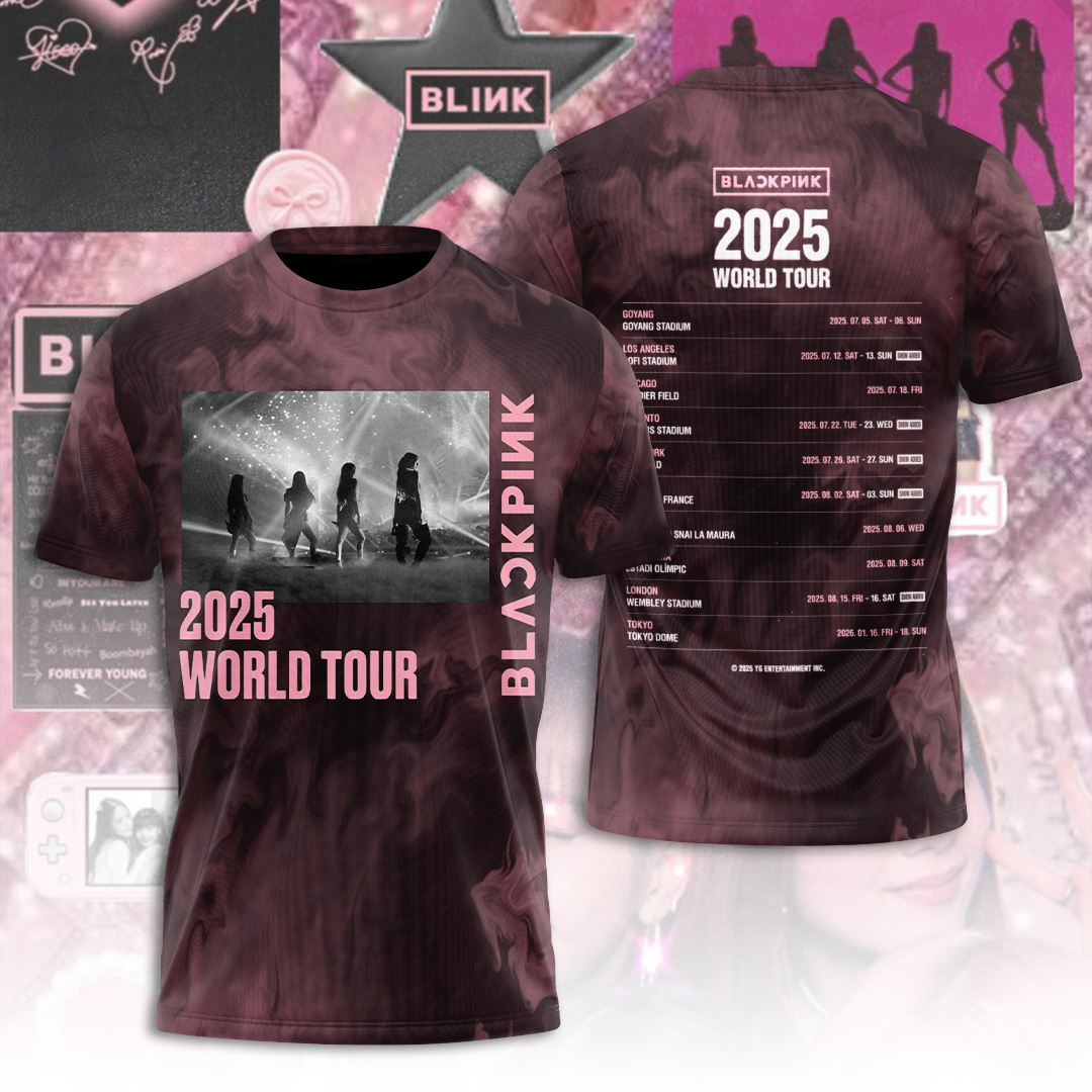 Blackpink 2025 World Tour Tee Minimal Pink Smoke Edition