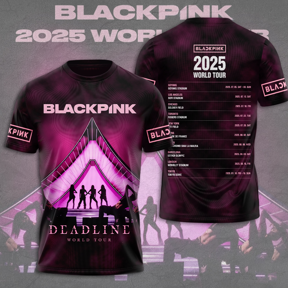 Blackpink Deadline Tour 2025 Shirt Electric Blue Light Theme