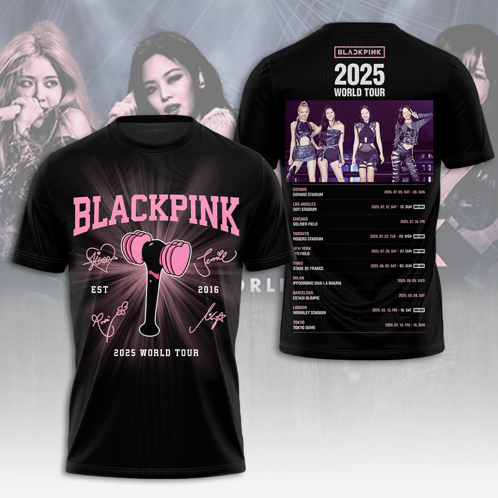 Blackpink 2025 World Tour Shirt Violet Pink Stage Lighting Edition