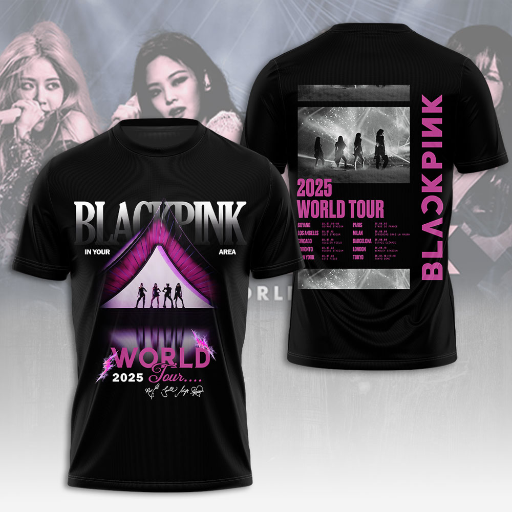 Blackpink World Tour 2025 Tee Soft Pink Smoke Print
