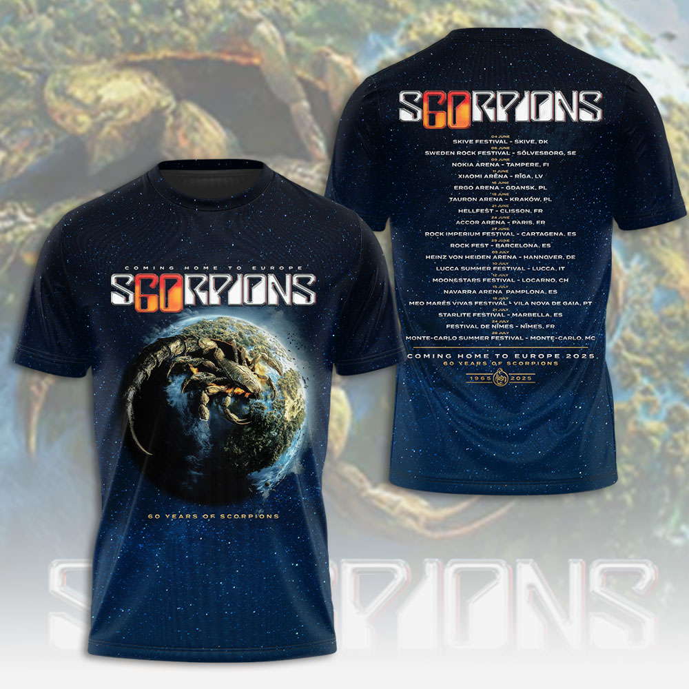 Scorpions Return To Forever World Tour T-Shirt Earth Globe Design