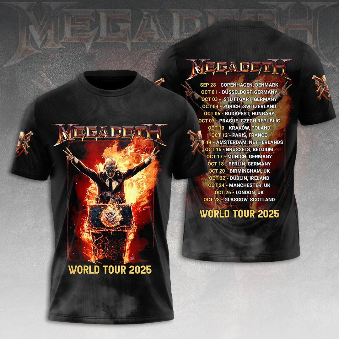 Megadeth World Tour Concert 2025 Shirt