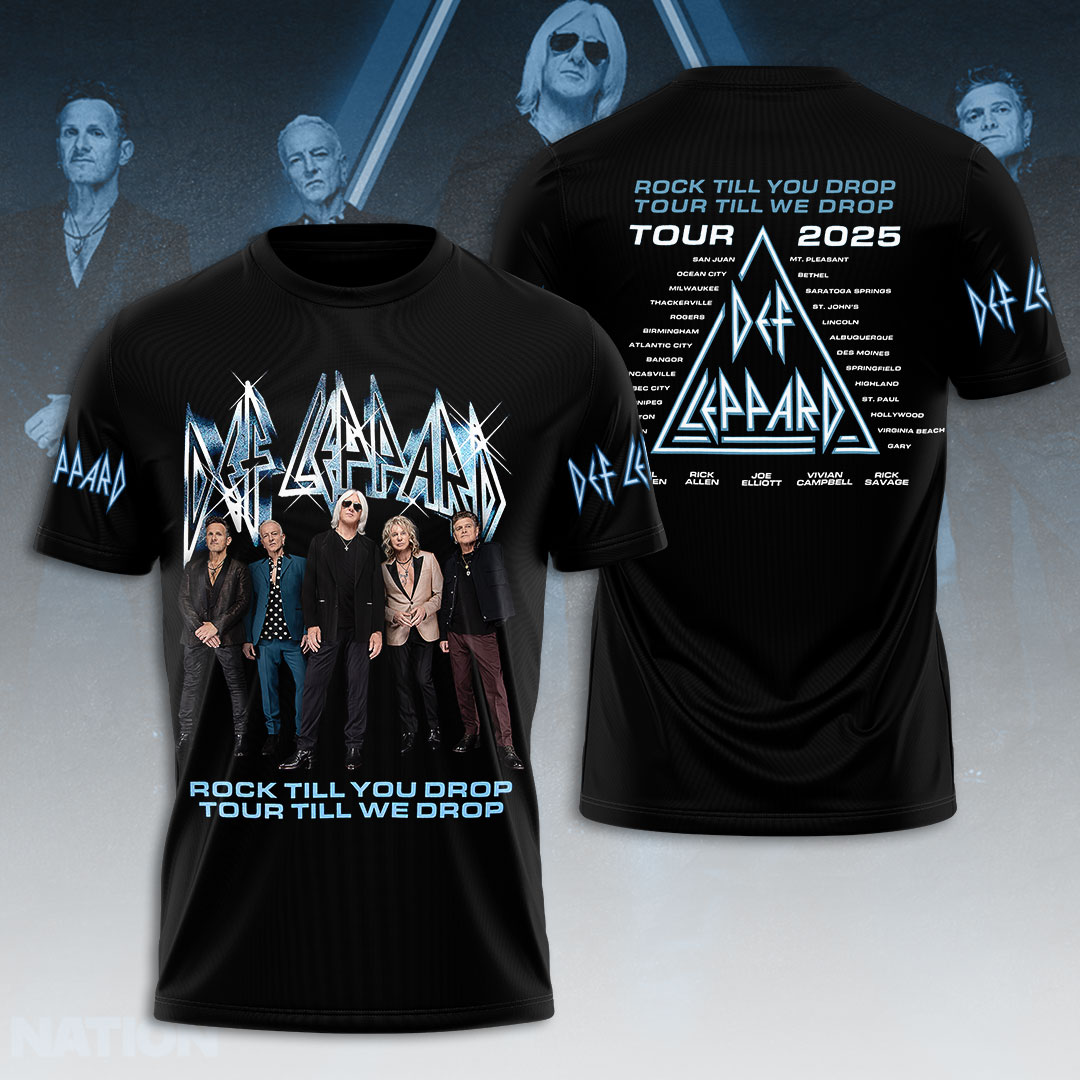 Def Leppard World Tour 2025 T-Shirt Black