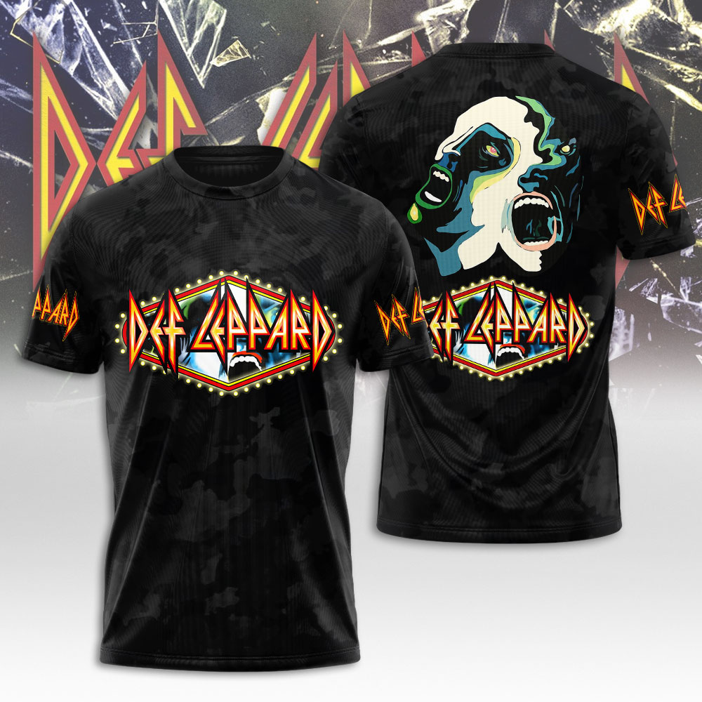 Def Leppard Hysteria Album Official Licensed Black Mens Rock Merch T Shirt 