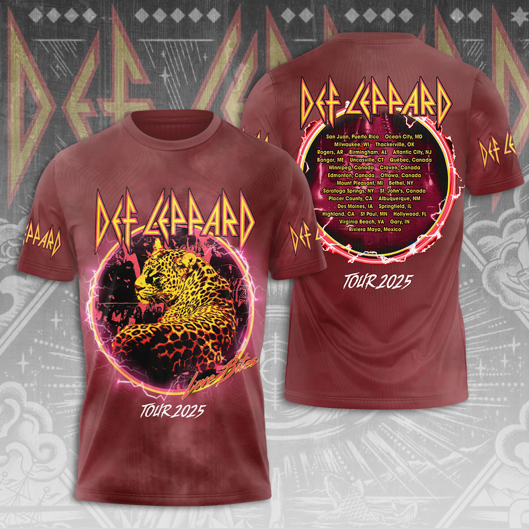 Def Leppard World Tour 2025 T-Shirt Red