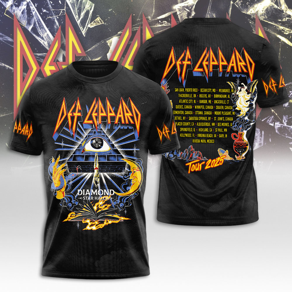 Def Leppard T Shirt Hysteria Album Official Licensed Black Mens Rock Merch 