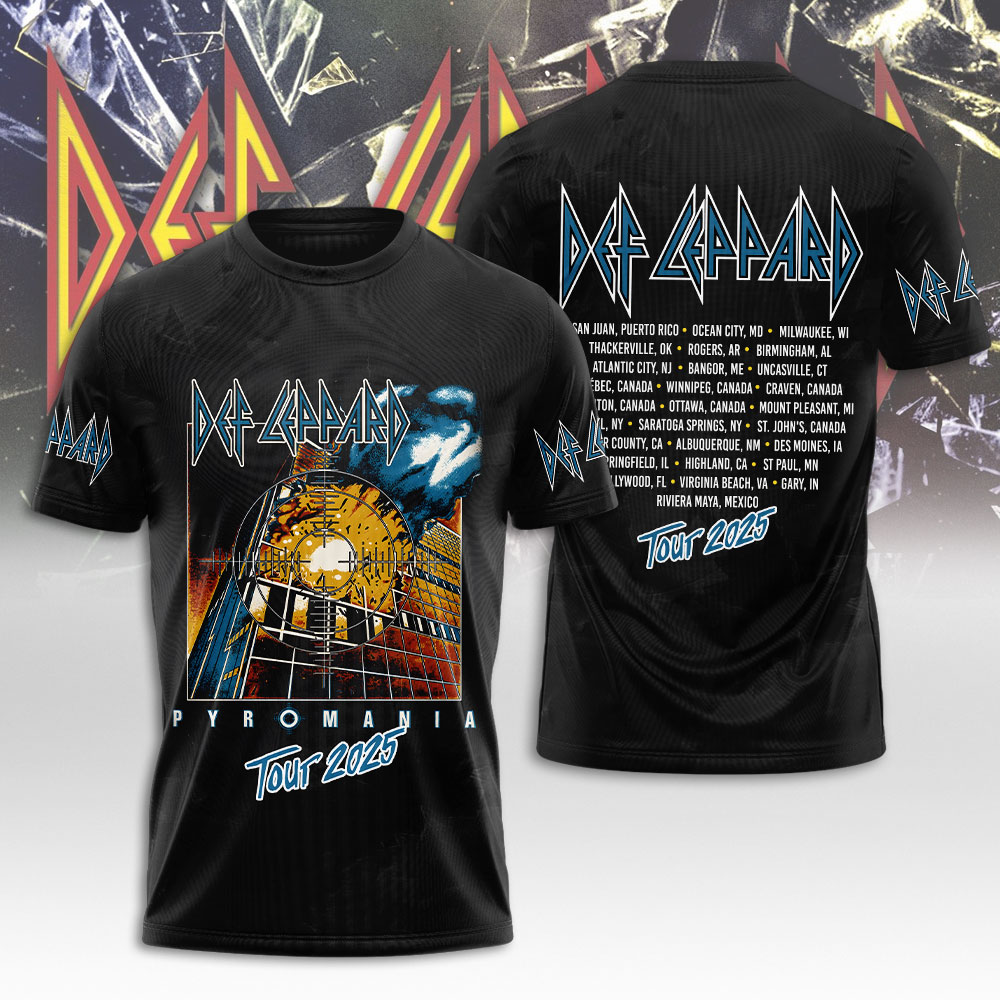 Def Leppard Pyromania Summer Tour 2025 T-Shirts