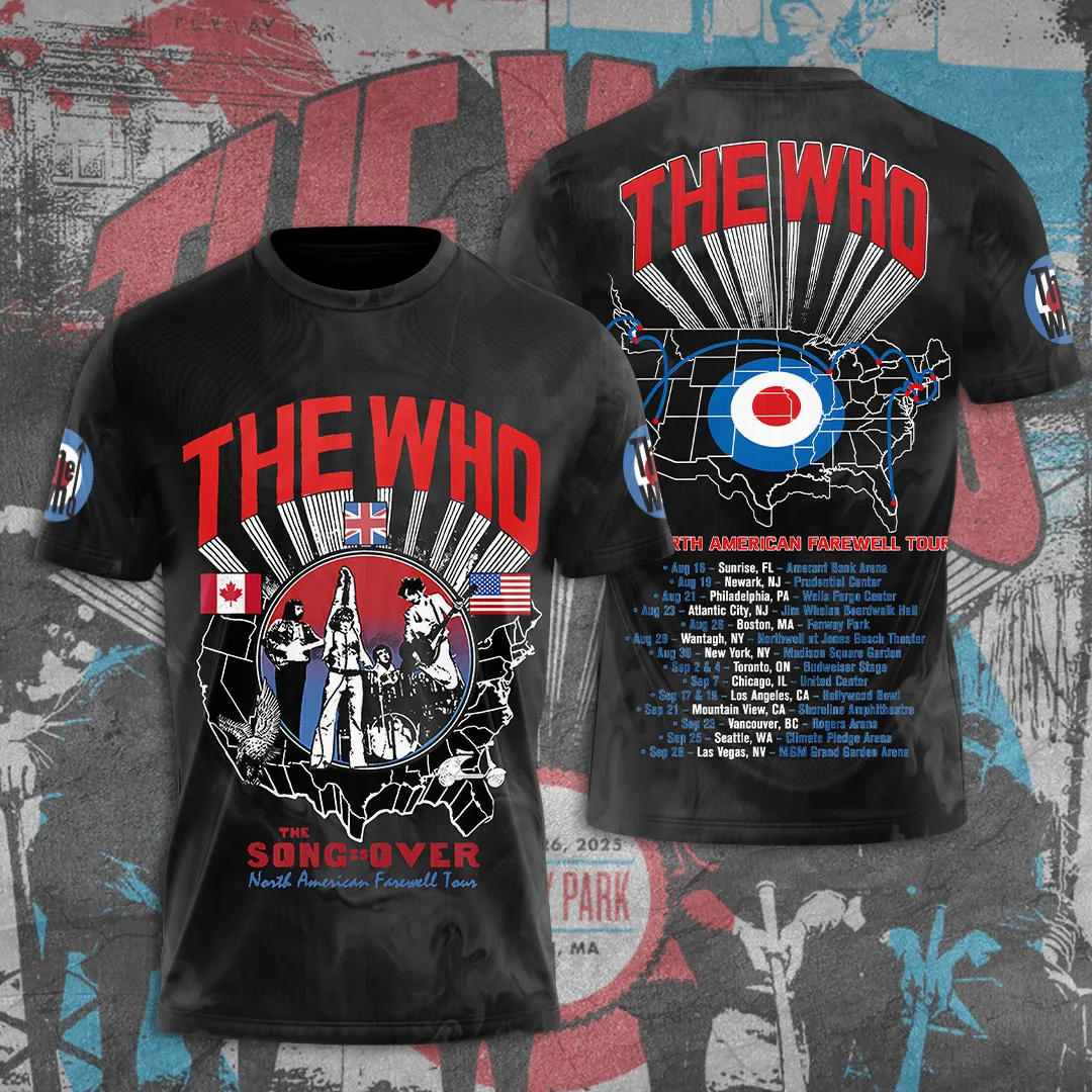 The Who 2025 Tour White Graphic T-Shirt