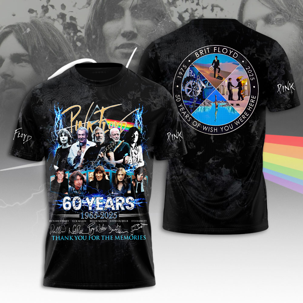 Pink Floyd 60 Years Tour Shirt  Anniversary Legacy Print