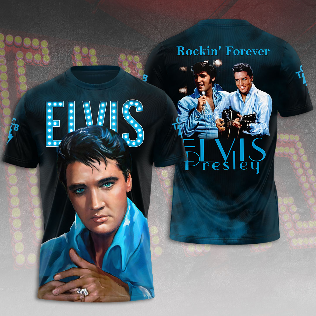 Elvis Presley 3D Shirt Blue
