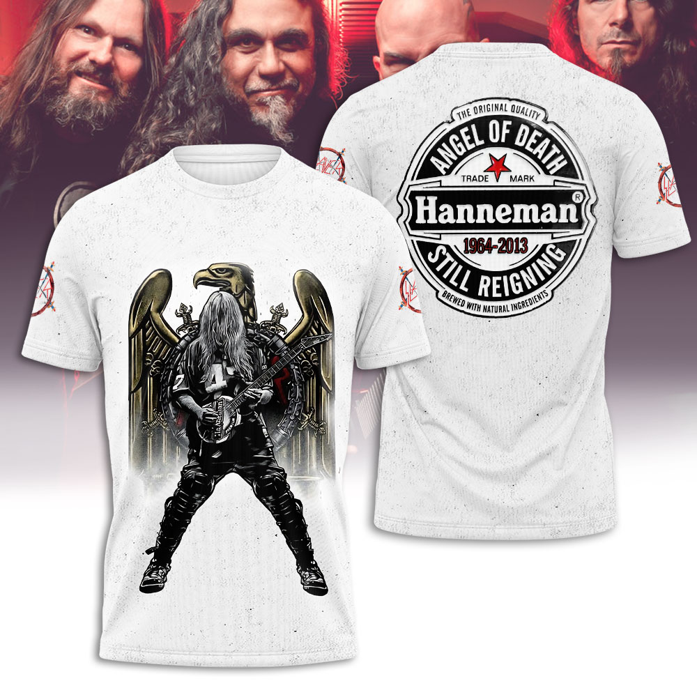 Slayer 2025 X Jeff Hanneman 3D Shirt White