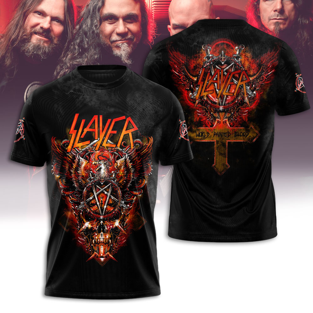 Slayer Metallica 90S Rock Band Black Vintage Print Shirt For Men