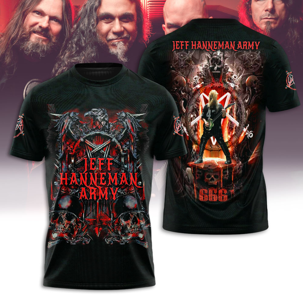 Slayer 2025 X Jeff Hanneman 3D Shirt Black