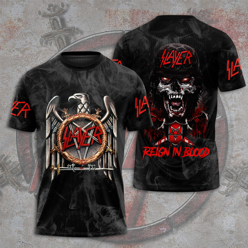 Slayer Reign In Blood T-Shirt Metal Skull Front & Back Edition