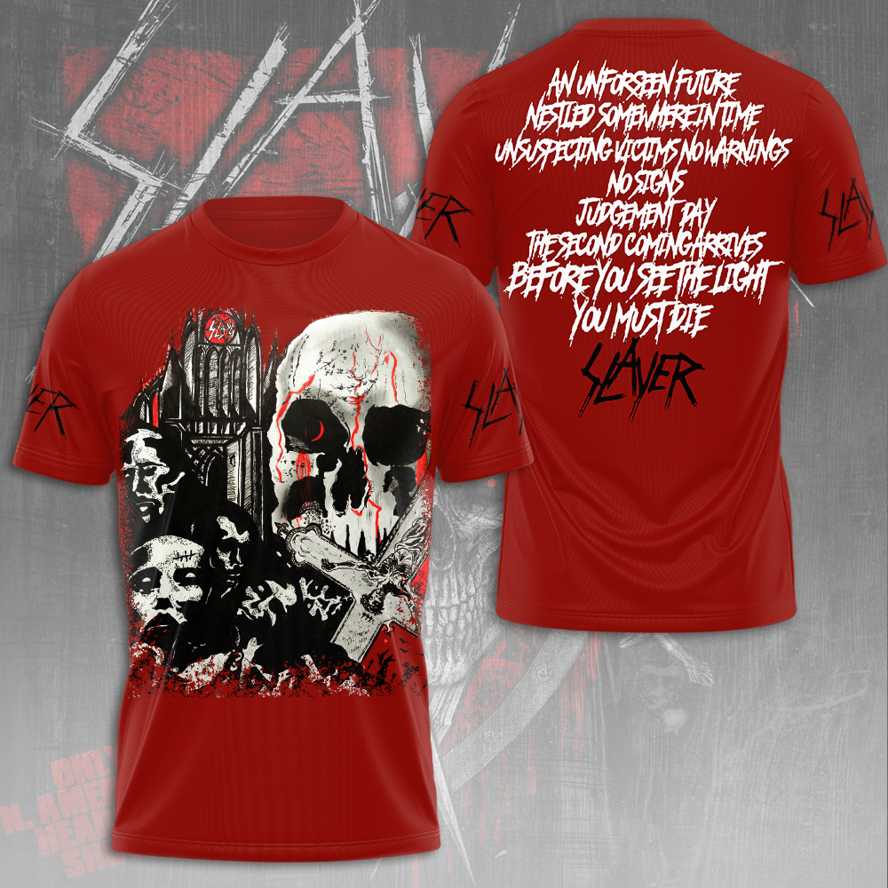 Slayer Skull Shirt Red For Men