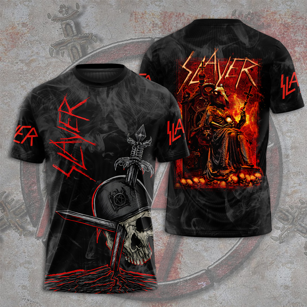 Slayer Reign In Blood Graphic Tee Dark Metal Album Art