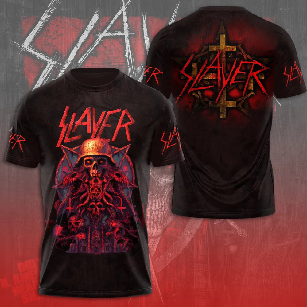 Slayer Skull Shirt Red Black