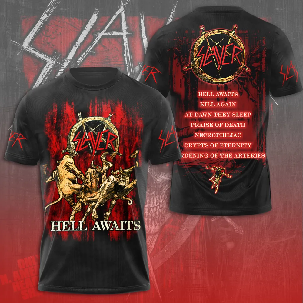 Slayer Hell Awaits In Shirt For Men