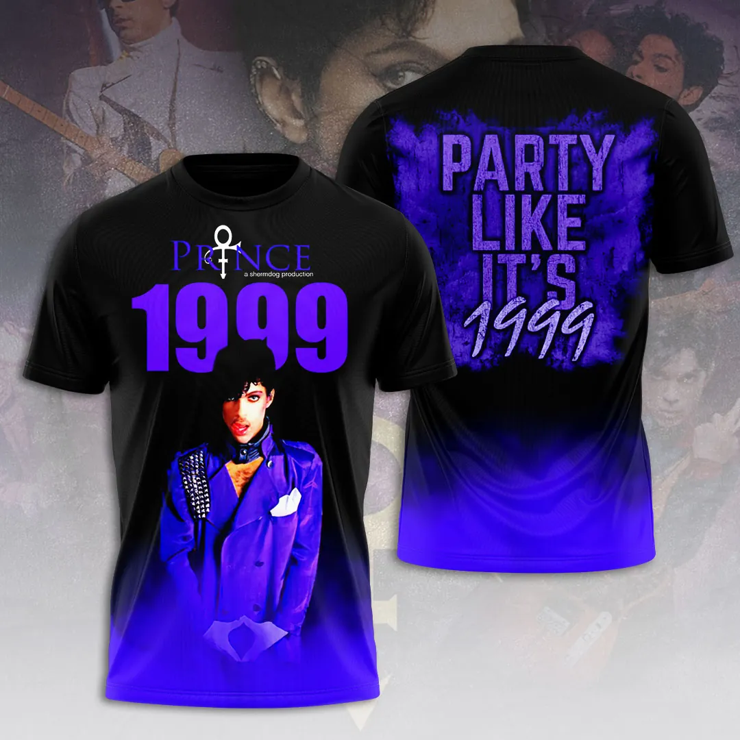 Prince 1999 Party Like ItS 1999 Tour T-Shirt Neon Purple Edition
