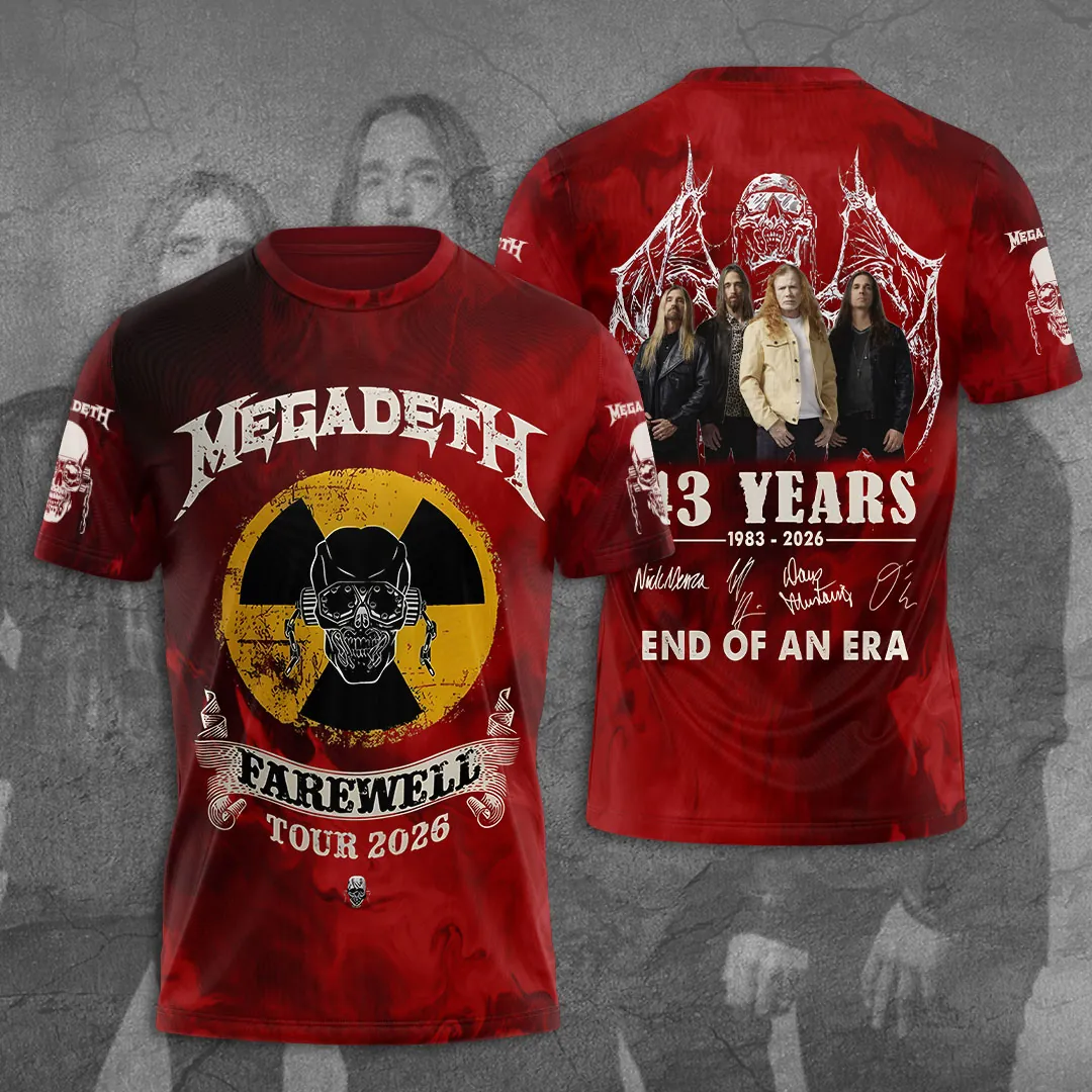 Megadeth 43 Years 3D Shirt Red