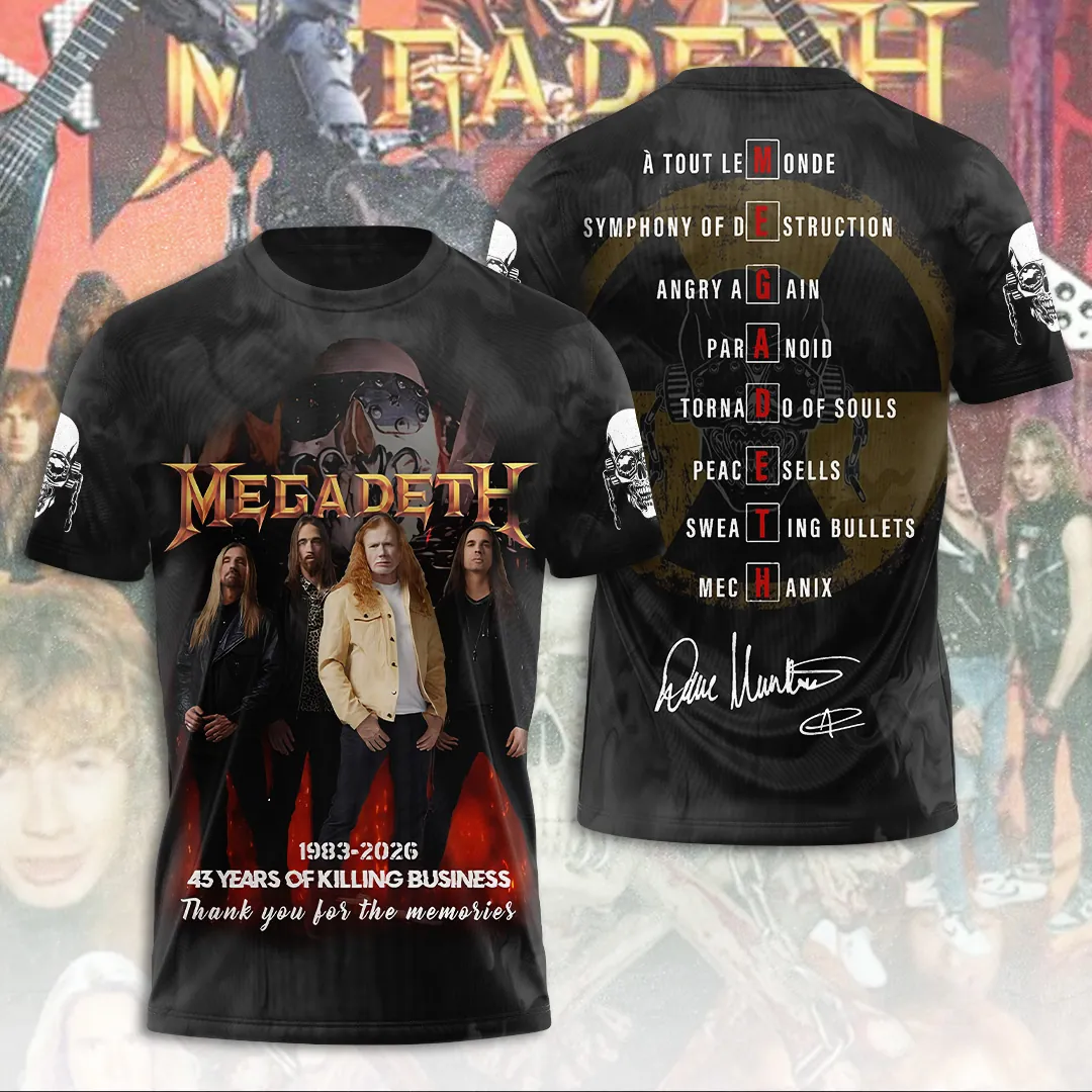 Megadeth 43 Years 3D Shirt