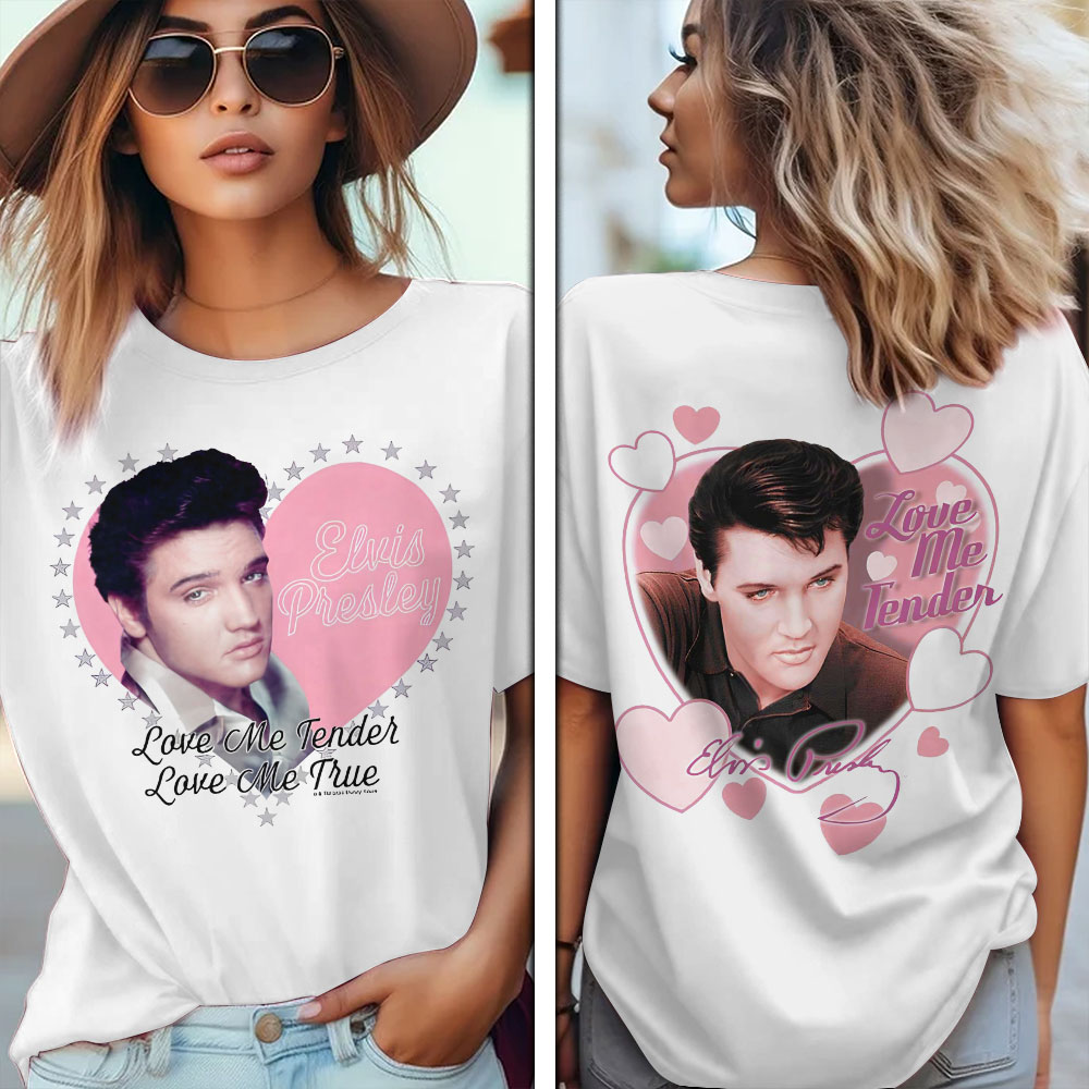 Elvis Presley Heart Pink Shirt