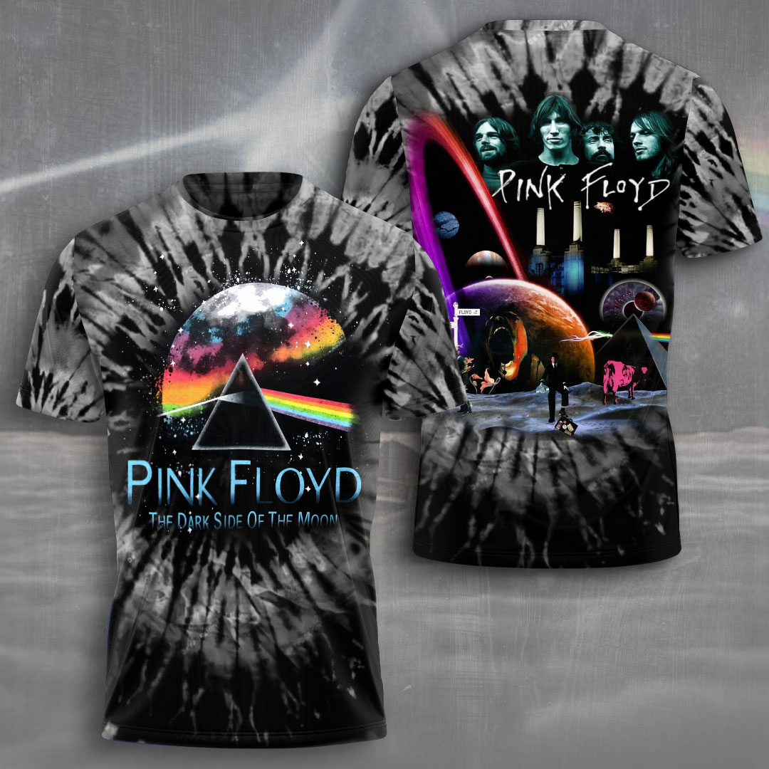 Pink Floyd Tie-Dye Dark Side Tee  Retro Spiral Print