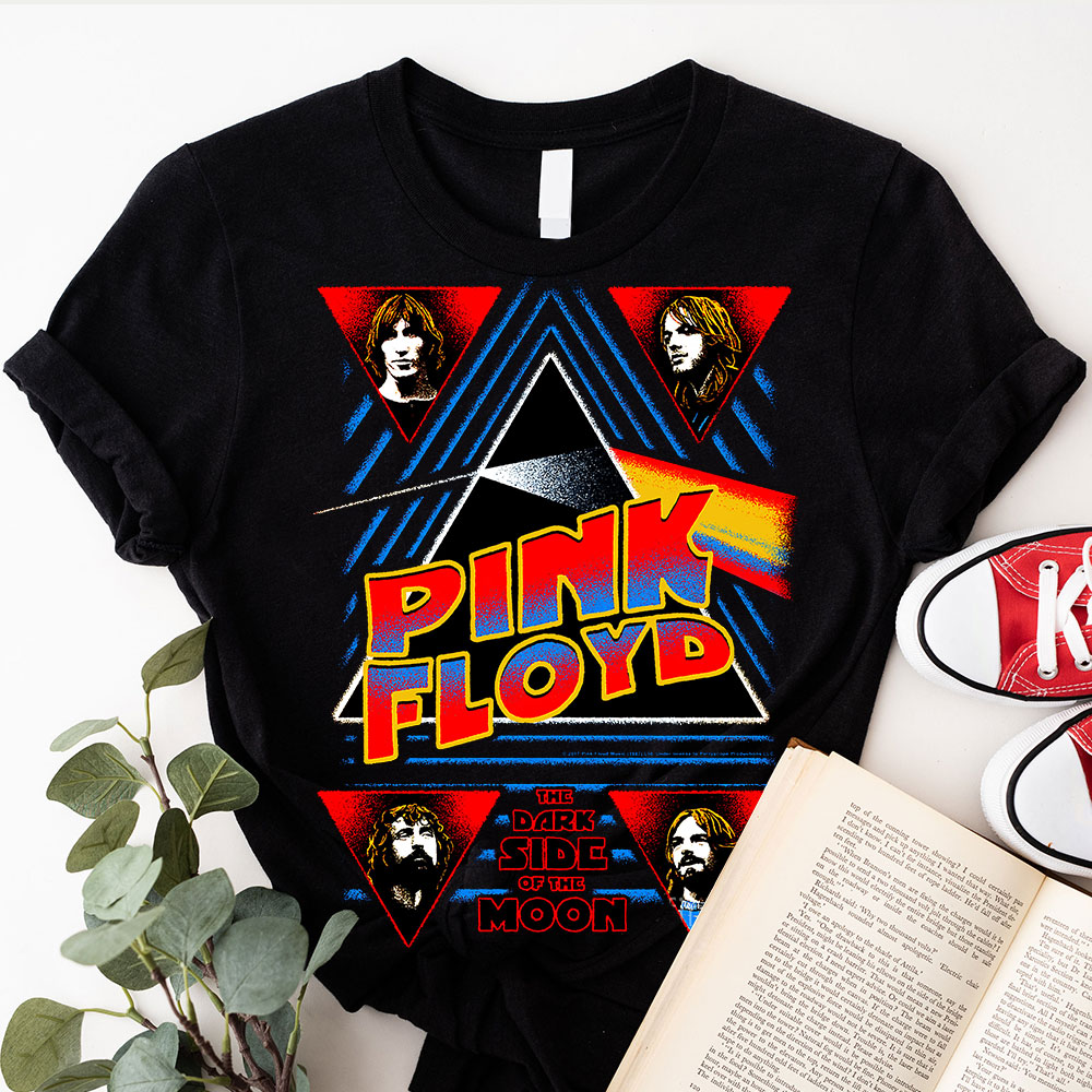 Pink Floyd Retro Poster Shirt  Triangle Prism Design