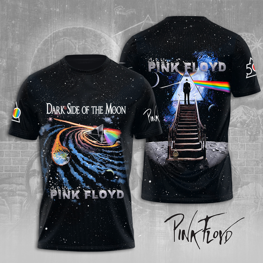 Pink Floyd Stairway Moon Tee  Dark Side Galaxy Print