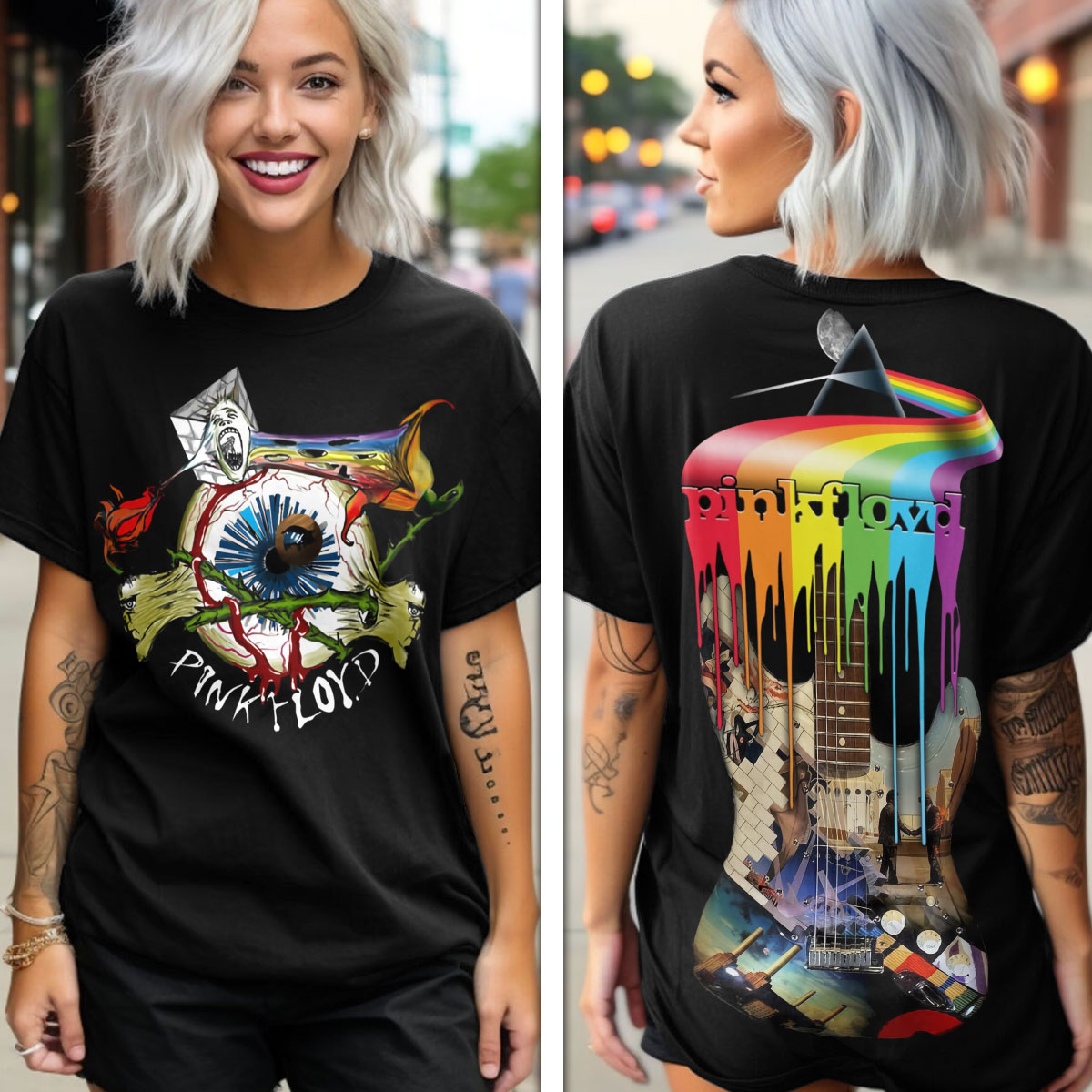 Pink Floyd Tattoo Art T-Shirt  Drip Prism Edition