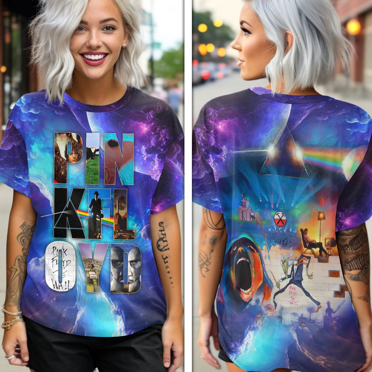 Pink Floyd Cosmic City Tee  Urban Galaxy Design
