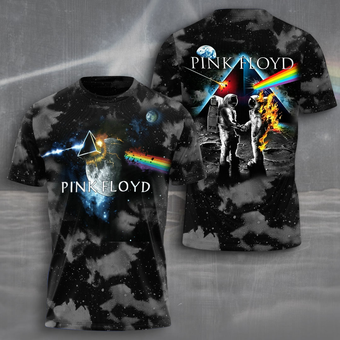 Pink Floyd Cosmic Tie-Dye Tee  Classic Black Spiral Print