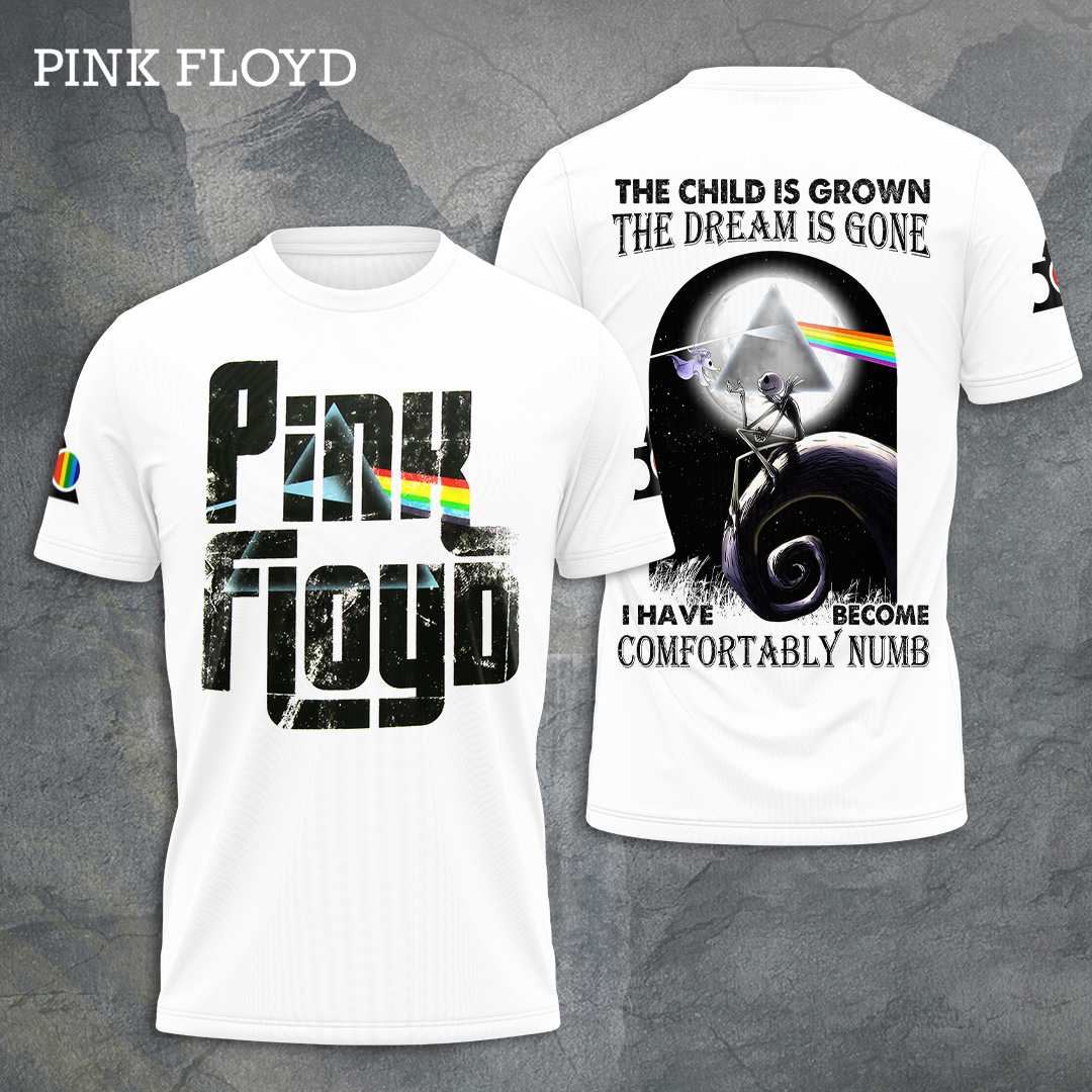 Pink Floyd White Comfortably Numb T-Shirt  Minimal Art Edition