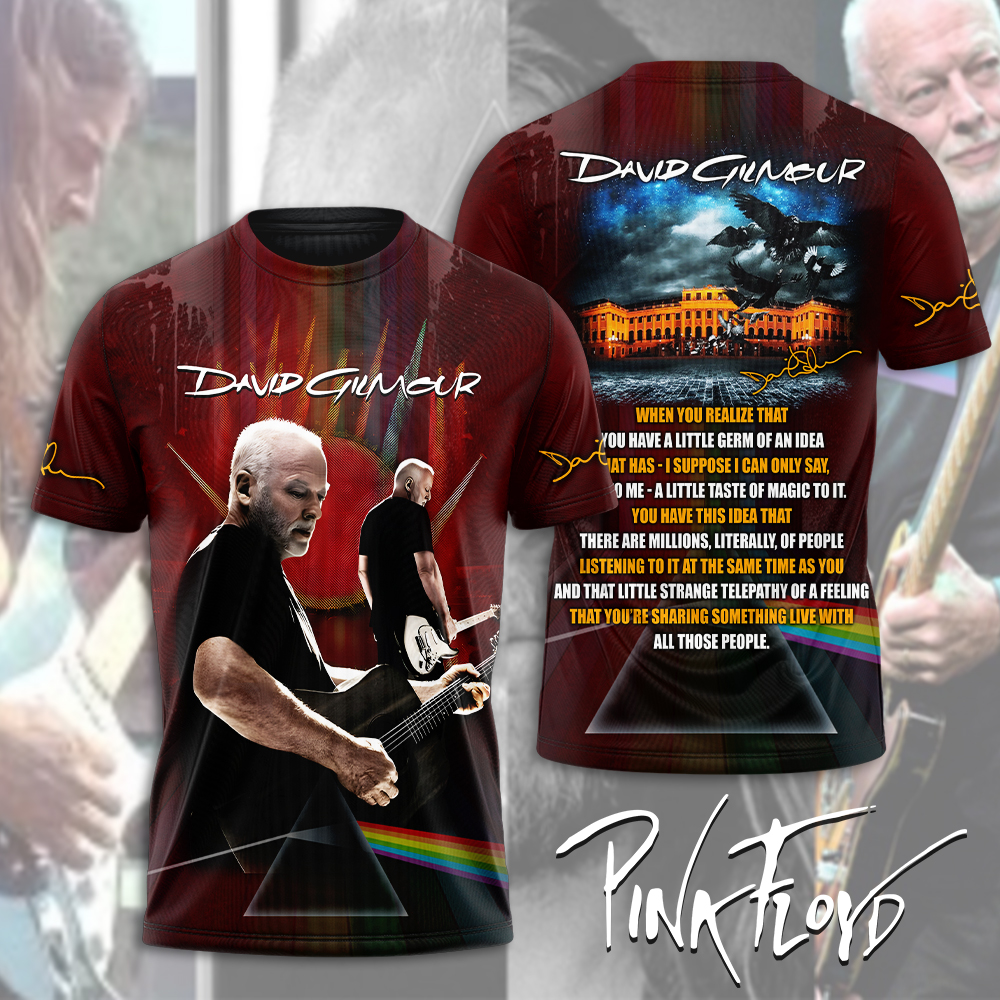 David Gilmour Tribute Tee  Dark Side Guitar Tour Edition