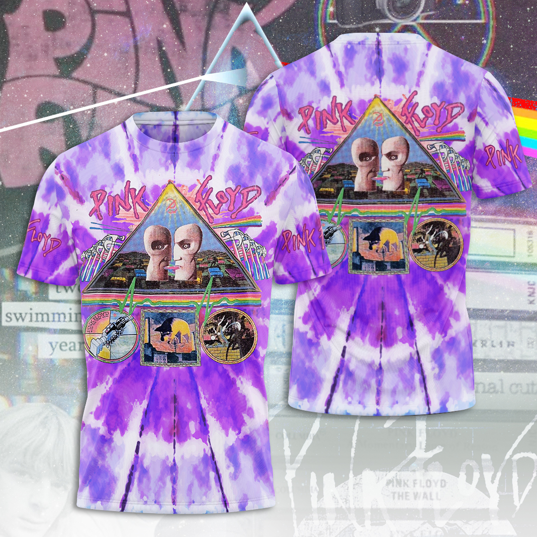 Pink Floyd Purple Tie-Dye Shirt  Retro Member Print